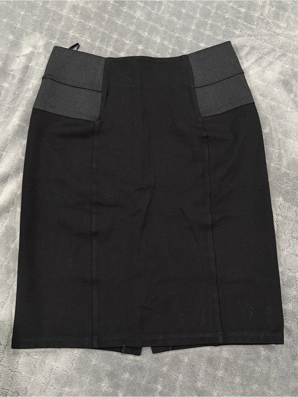 Calvin Klein Black Pencil Skirt with Charcoal Waist Panels
